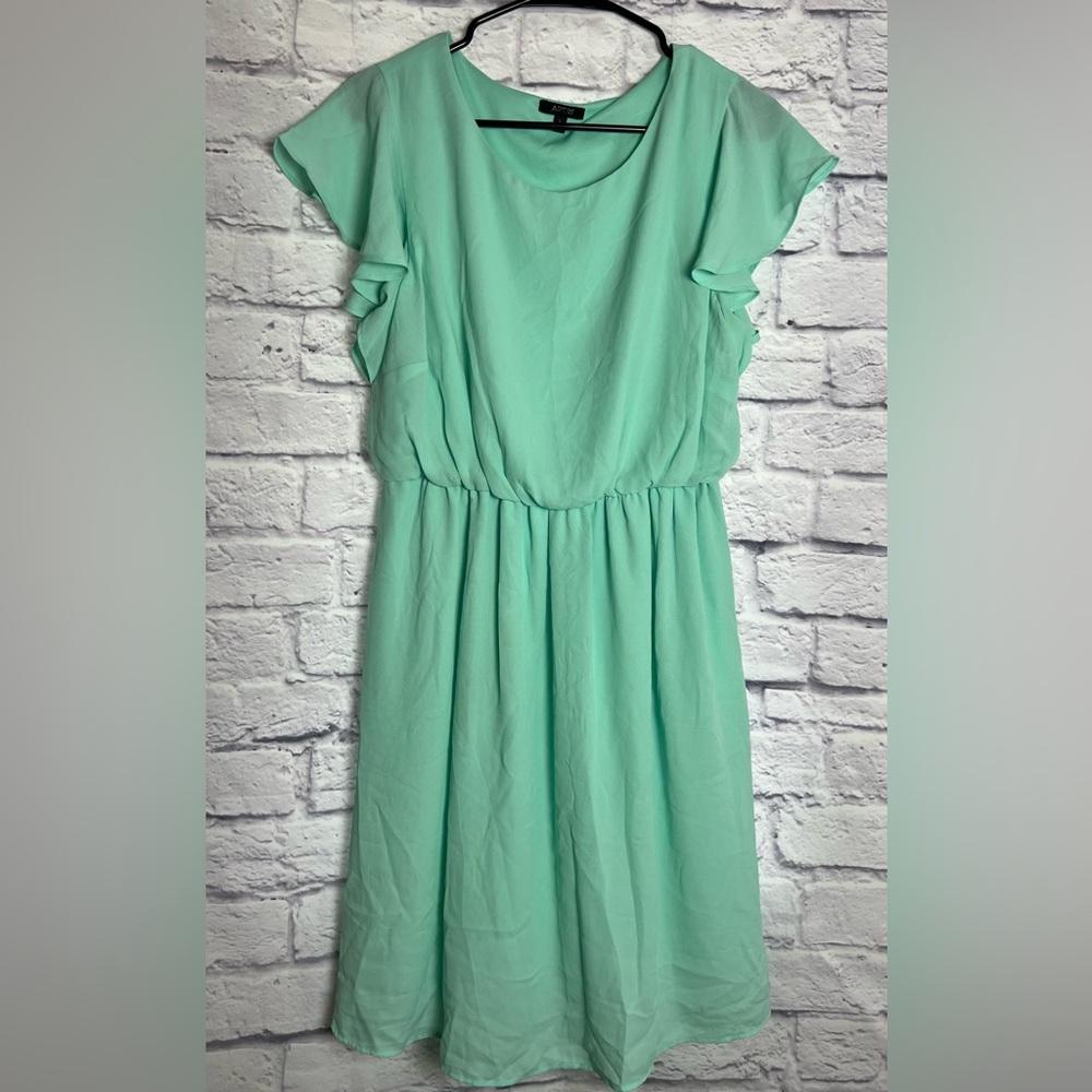 Apt 9 Mint Blue Green Fit and Flare Style Dress with Flutter Sleeves